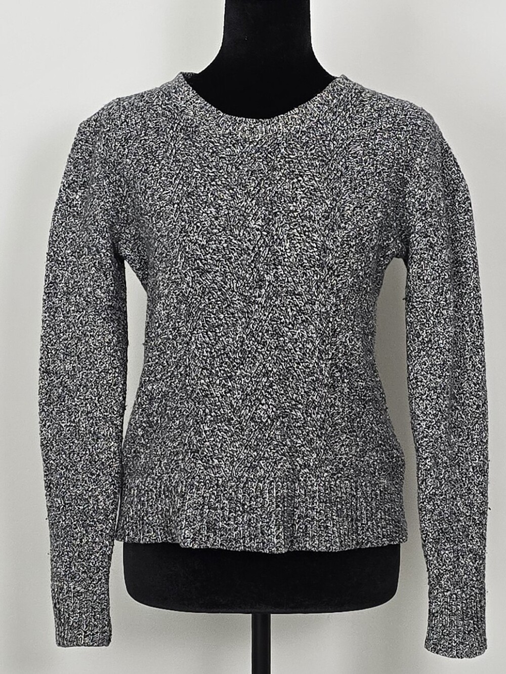 Banana Republic Marled Black & White Crewneck Sweater
